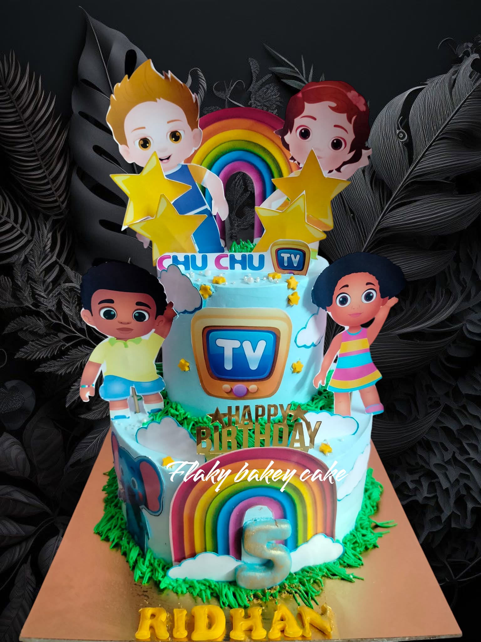 Custom birthday cake with dollar note and coin design — Flaky Bakey, Baguiati Kolkata