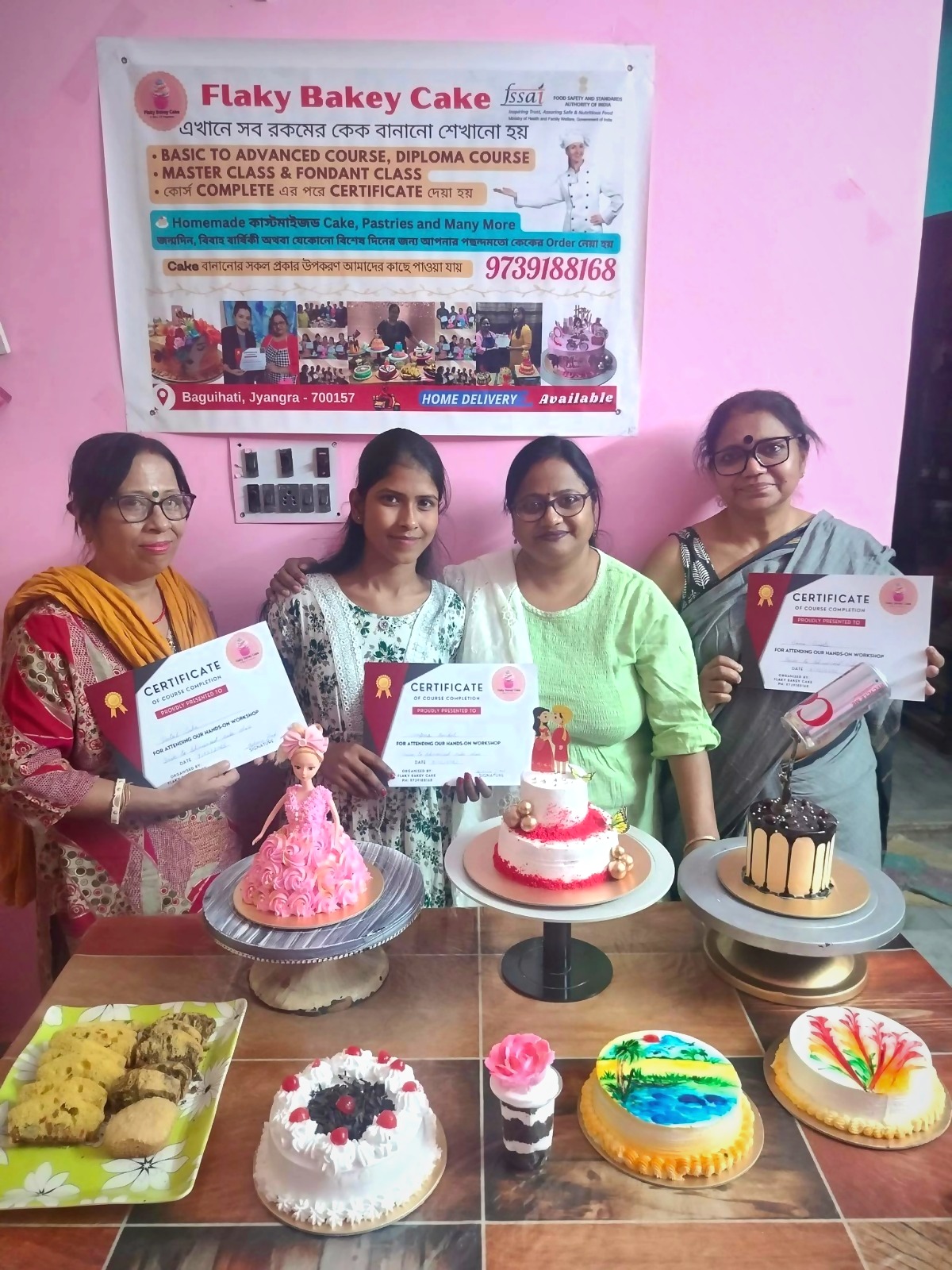 Flaky Bakey diploma cake baking class in session, Hatiara Kolkata