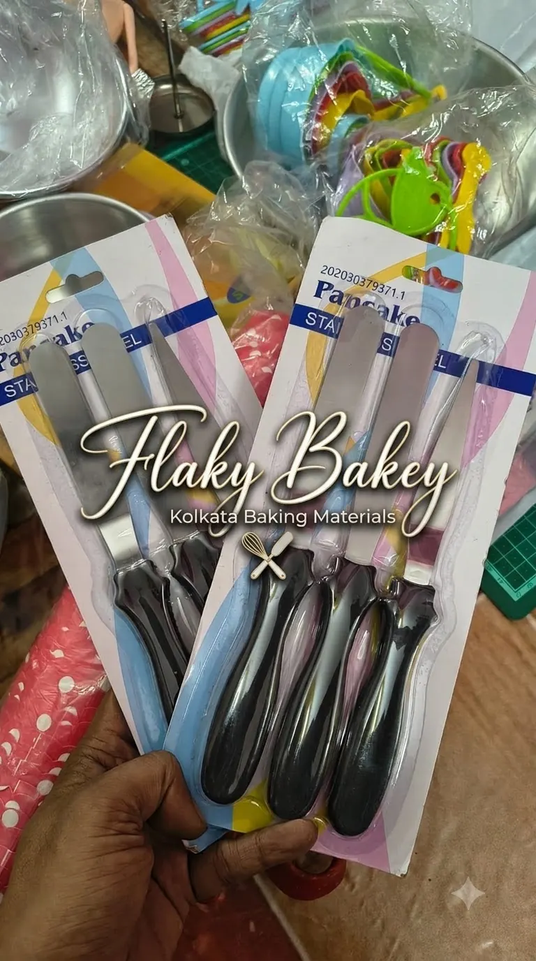 Stainless steel palette knife set — Flaky Bakey baking materials store, Kolkata