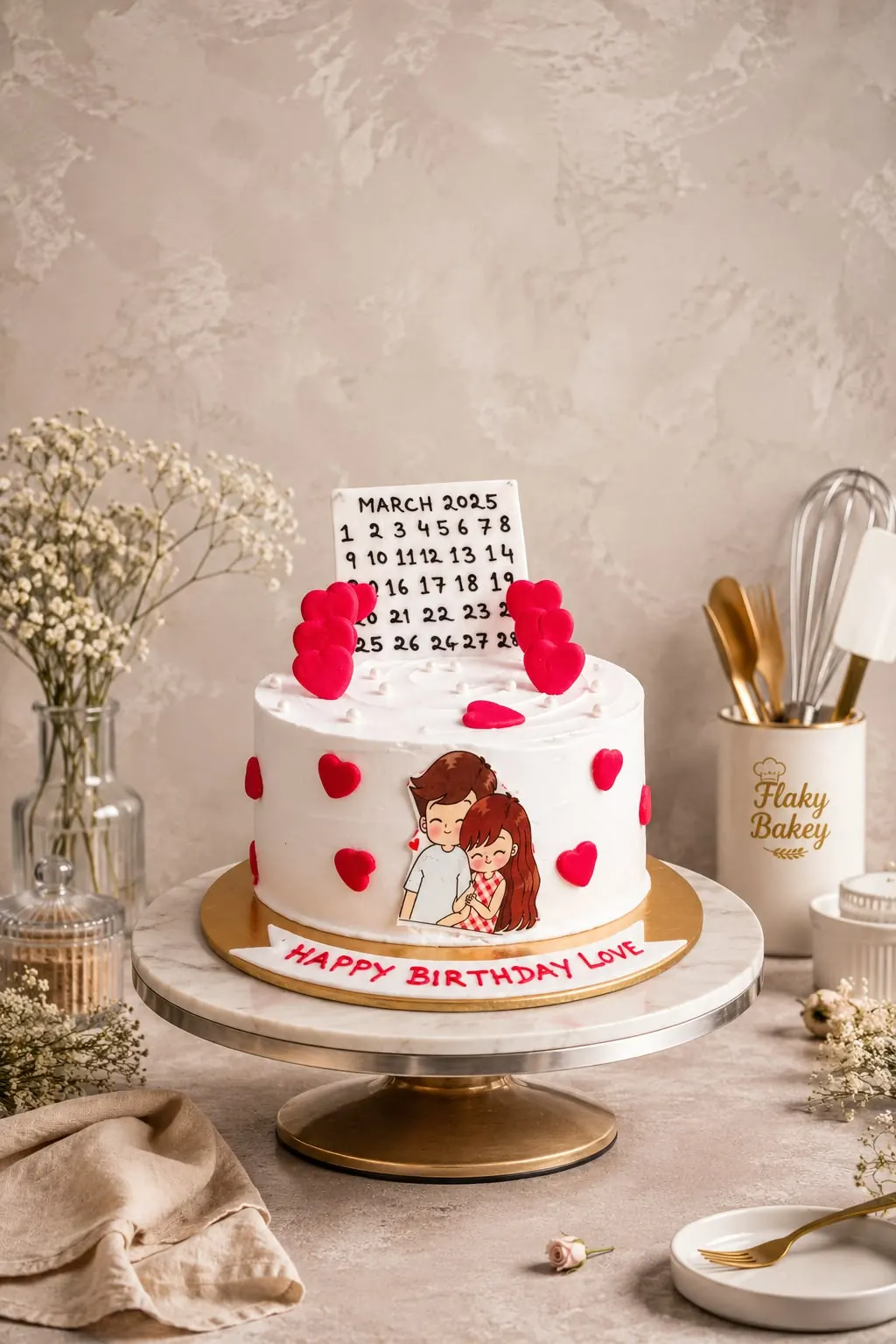 Flaky Bakey custom cake showcase for birthdays and celebrations in Kolkata