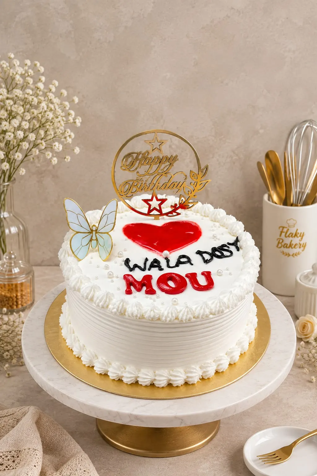 Flaky Bakey custom cake showcase for birthdays and celebrations in Kolkata