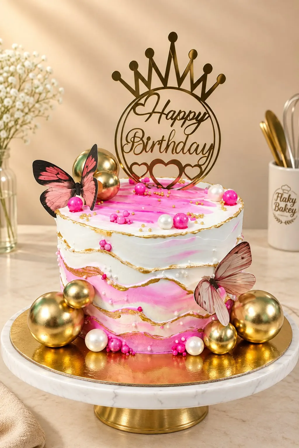 Flaky Bakey custom cake showcase for birthdays and celebrations in Kolkata