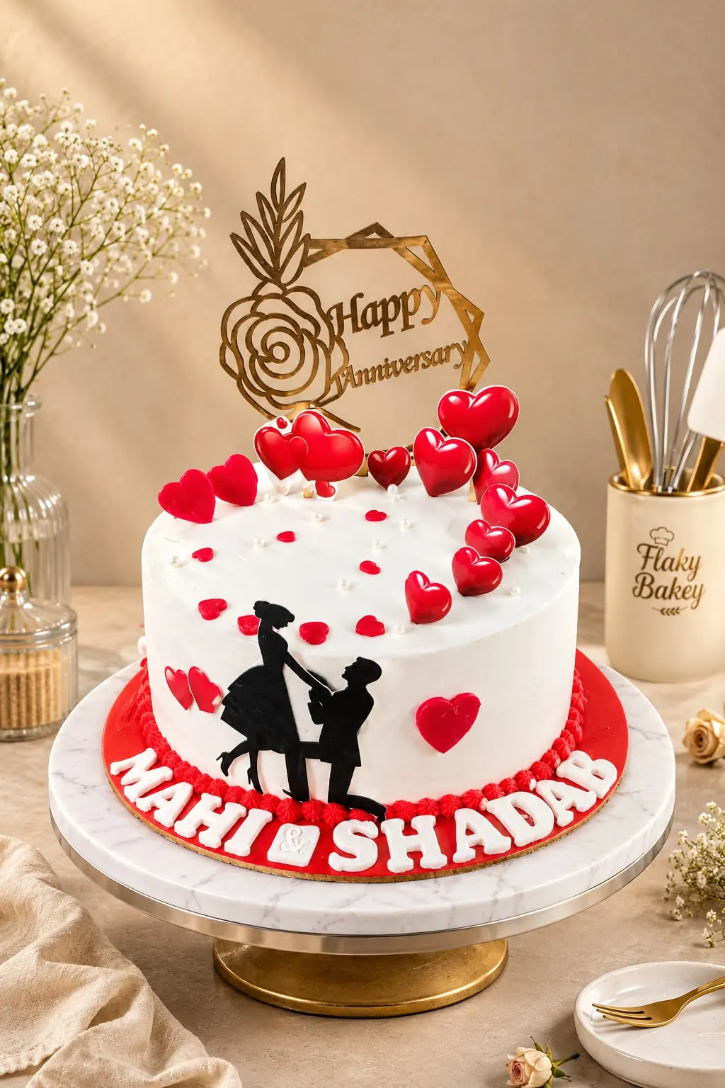 Flaky Bakey custom cake showcase for birthdays and celebrations in Kolkata