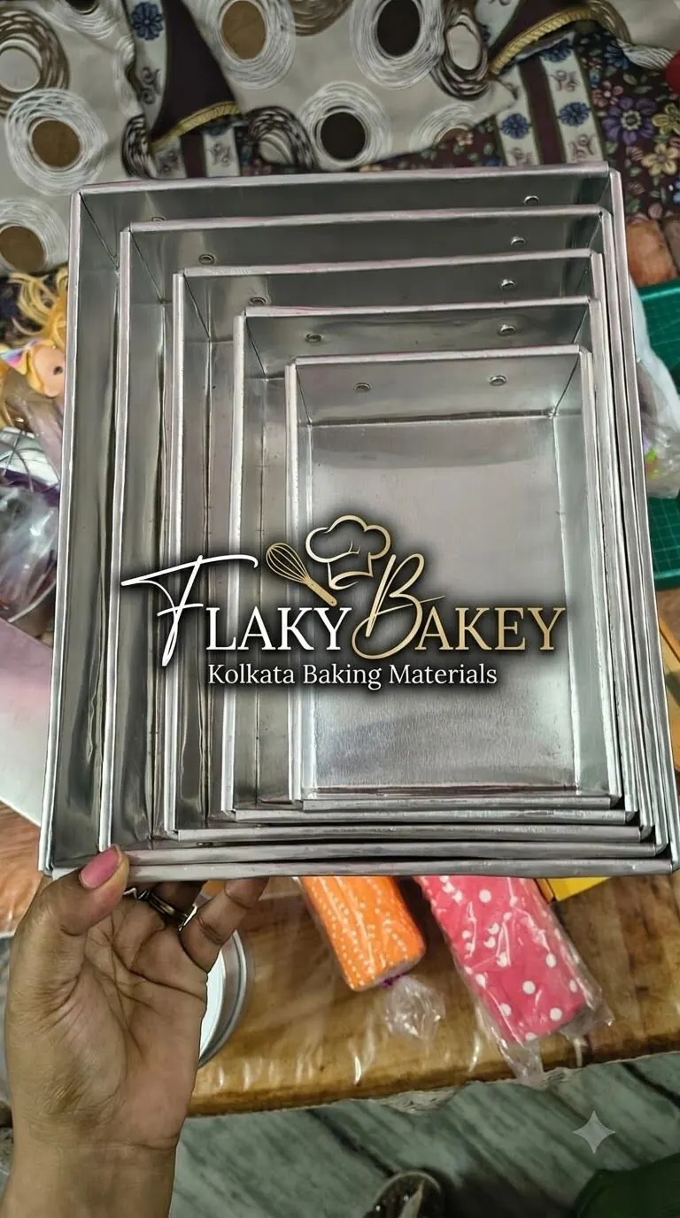 Square nesting cake baking tin set — Flaky Bakey baking materials store, Kolkata