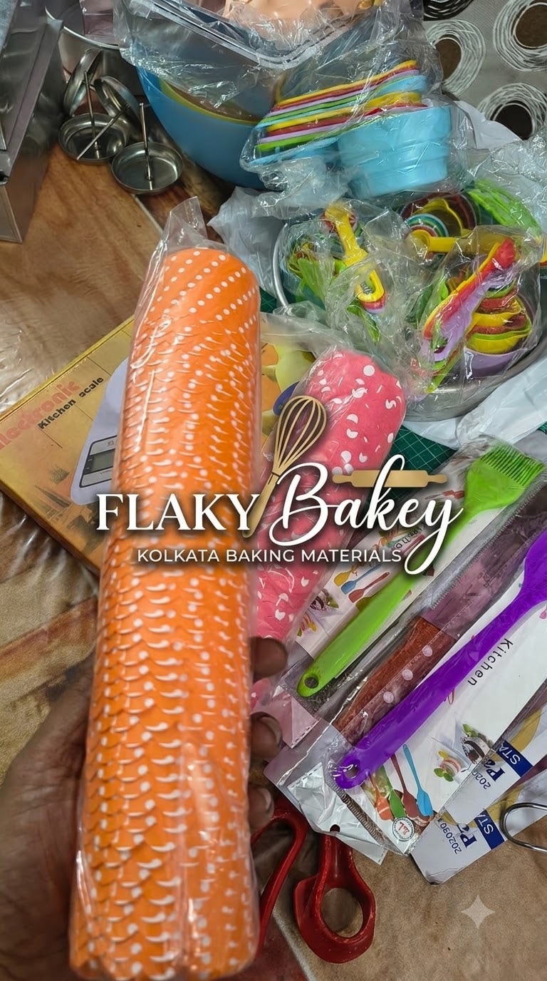 Textured fondant rolling pin — Flaky Bakey baking materials store, Kolkata
