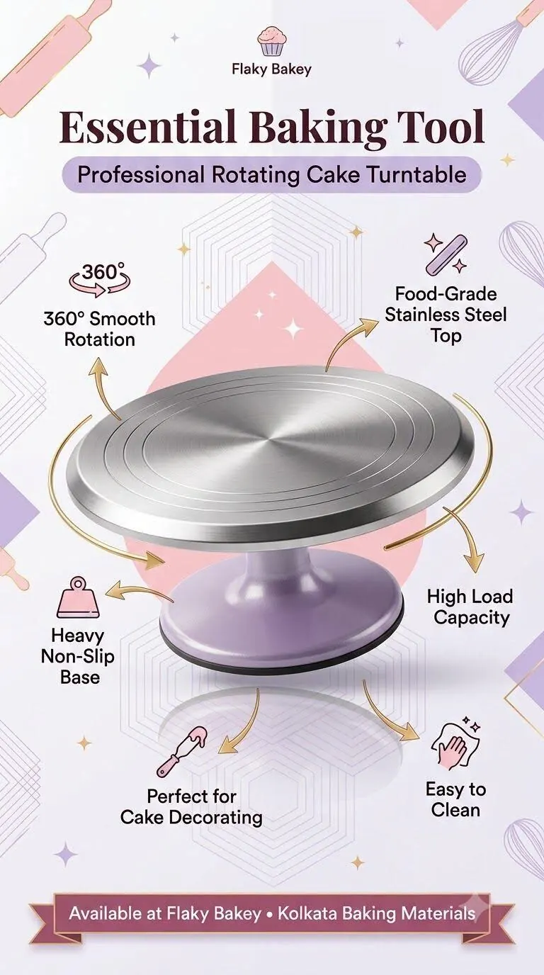 Rotating cake decorating turntable — Flaky Bakey baking materials store